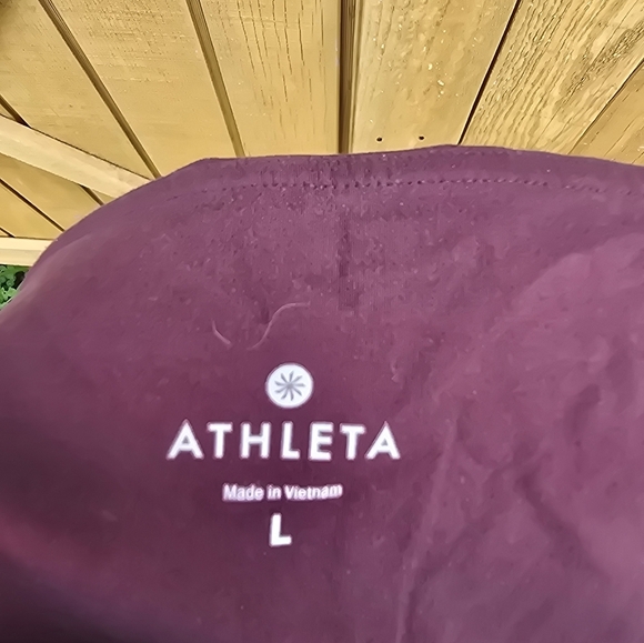 Athleta Women's Purple Leggings High Waist Size Large Side Cut Out - Picture 3 of 5